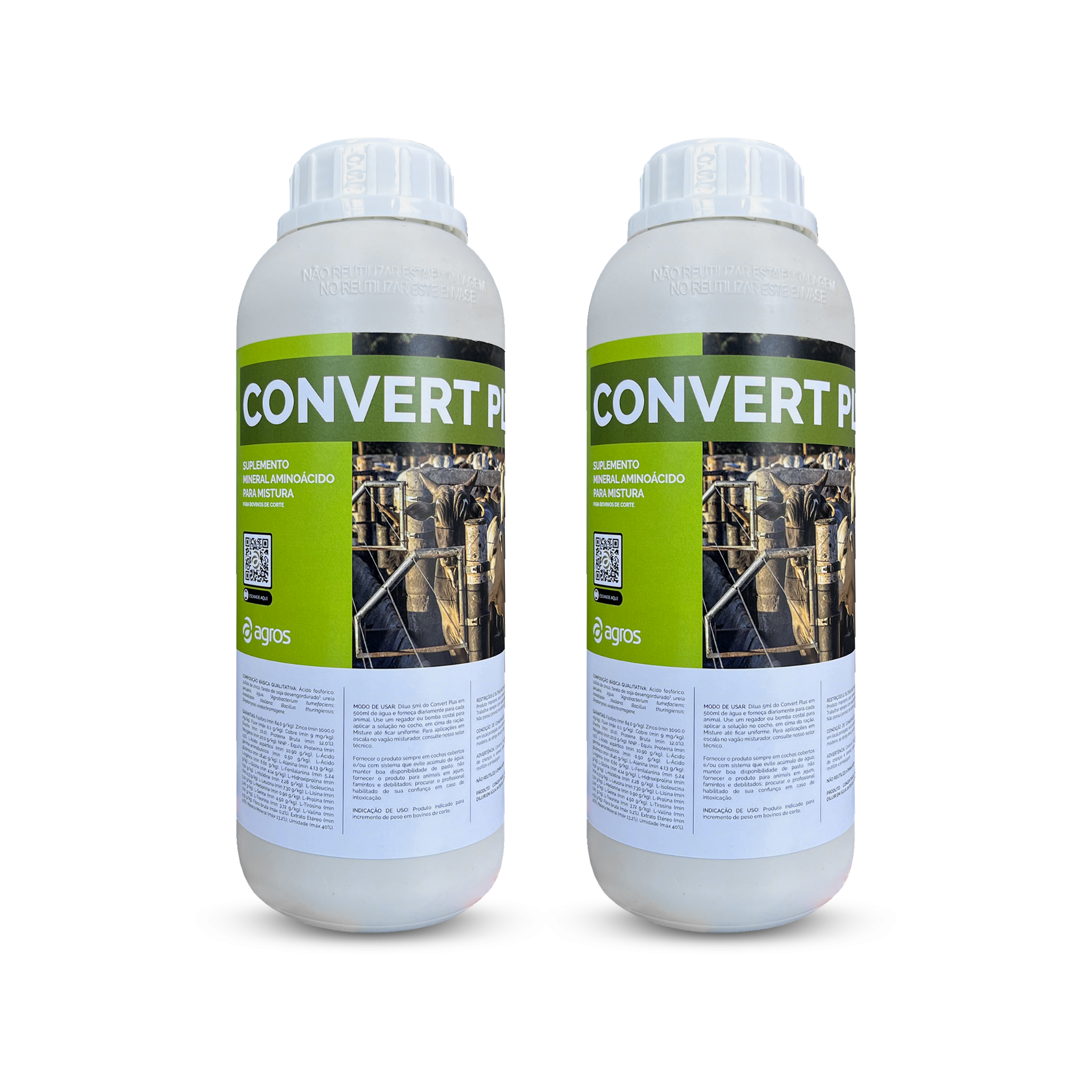 Combo Convert Plus 2L - Suplemento Alimentar para Gado de Engorda/Corte