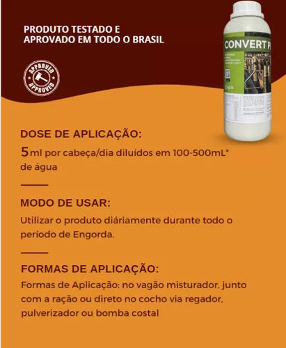 Convert Plus - Suplemento Alimentar para Gado de Engorda/Corte