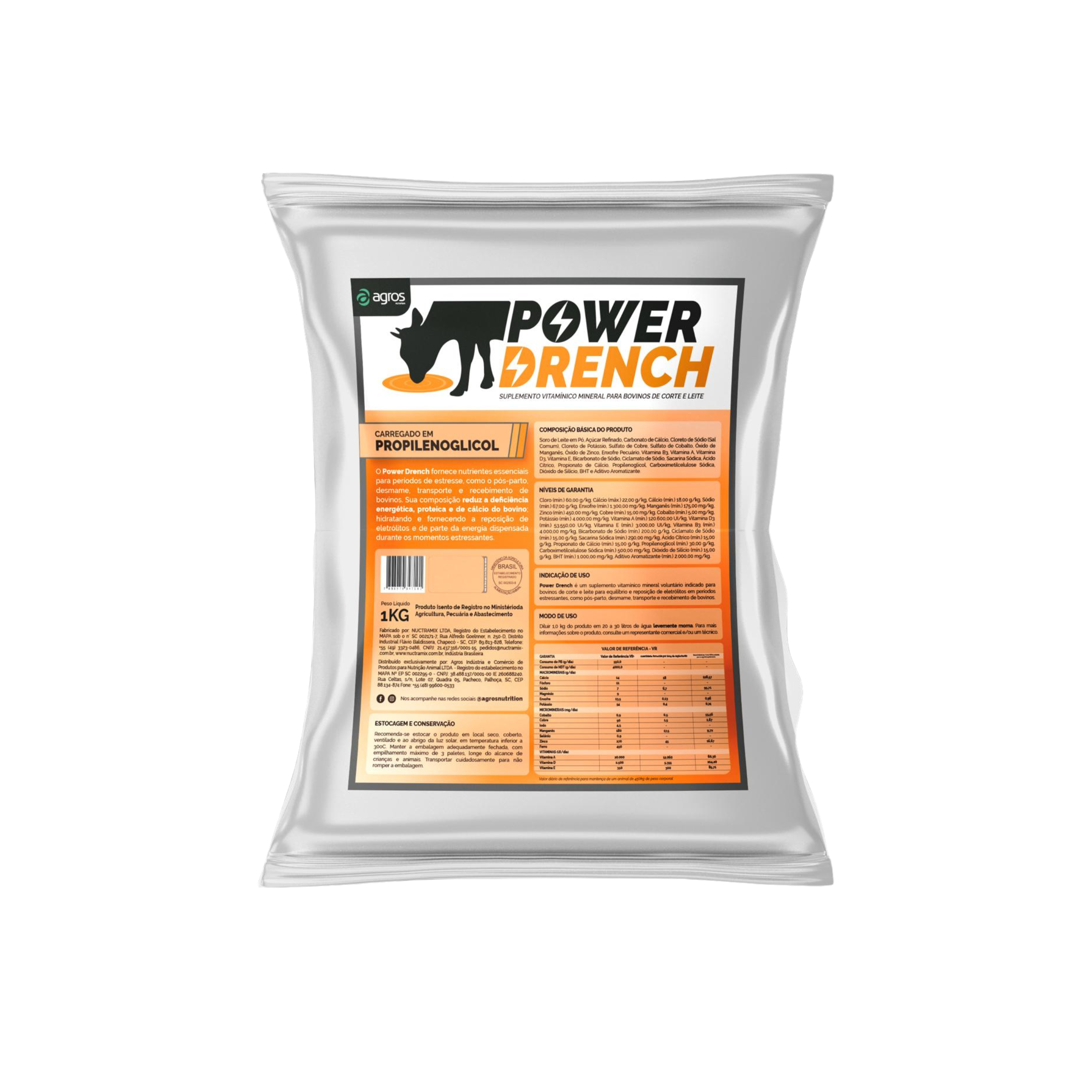 Power Drench Suplemento Pós-Parto e Estresse para Bovinos 1kg