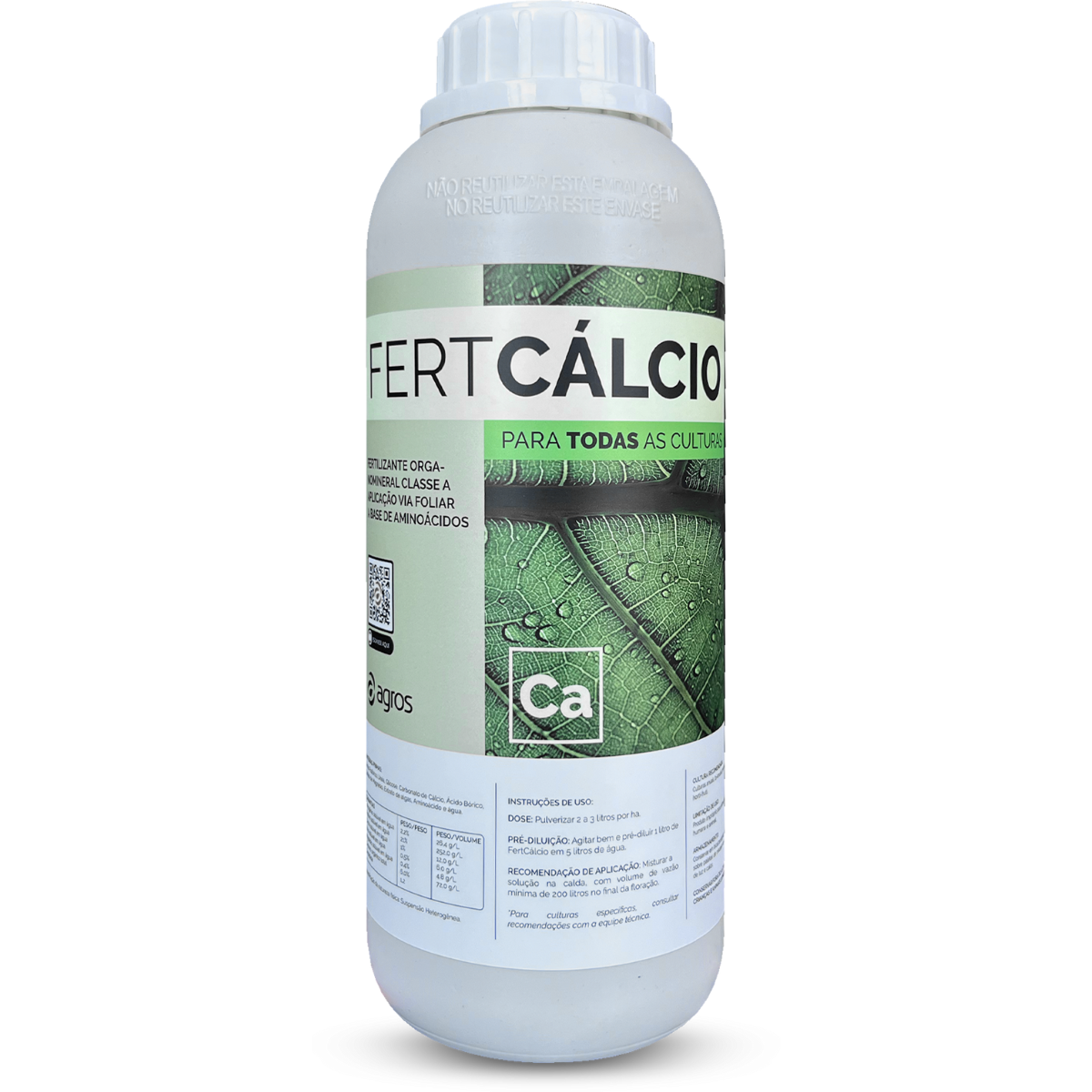 Fert Cálcio - Fertilizante Organomineral Bioestimulante para Fixação de Frutos e Resistência Vegetal 1L
